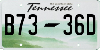TN license plate B7336D