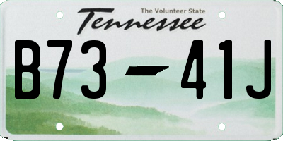 TN license plate B7341J
