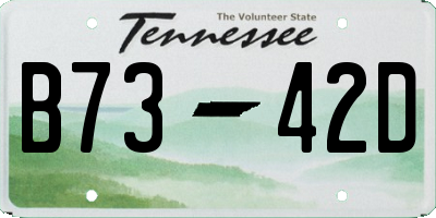 TN license plate B7342D