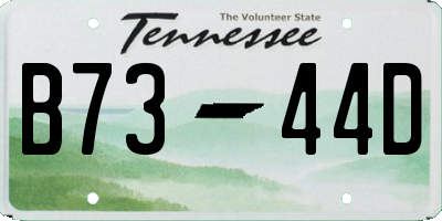 TN license plate B7344D