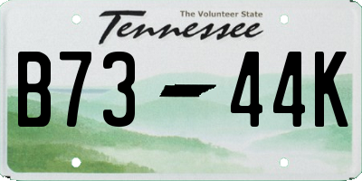 TN license plate B7344K