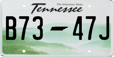 TN license plate B7347J