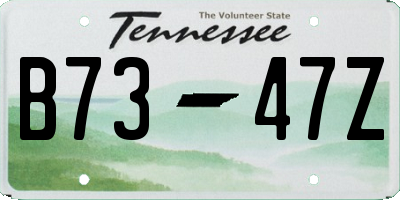 TN license plate B7347Z