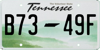 TN license plate B7349F