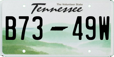 TN license plate B7349W