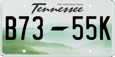 TN license plate B7355K