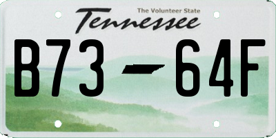 TN license plate B7364F