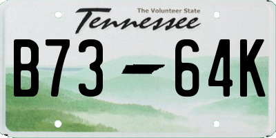 TN license plate B7364K