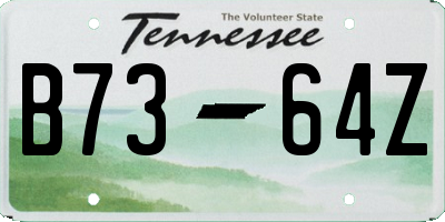 TN license plate B7364Z