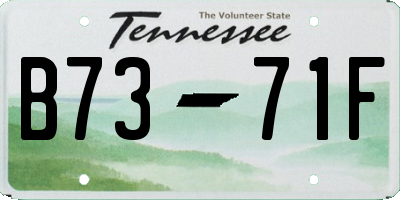 TN license plate B7371F