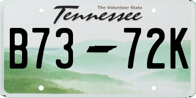 TN license plate B7372K