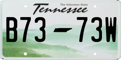 TN license plate B7373W