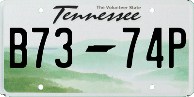 TN license plate B7374P