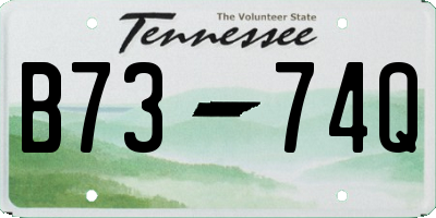 TN license plate B7374Q