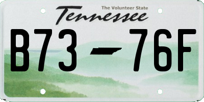 TN license plate B7376F