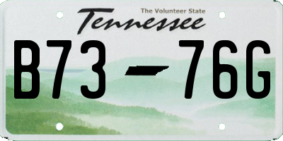 TN license plate B7376G
