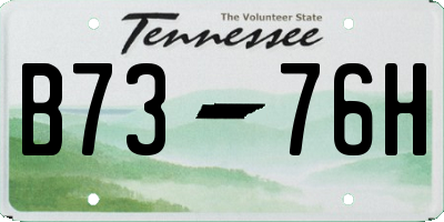 TN license plate B7376H