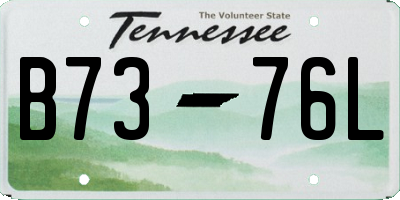 TN license plate B7376L
