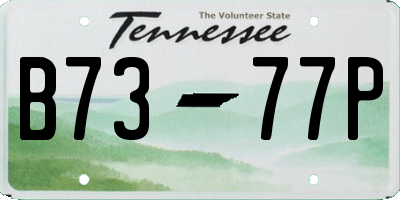 TN license plate B7377P