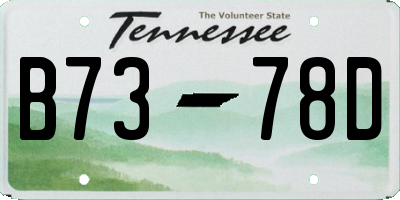 TN license plate B7378D