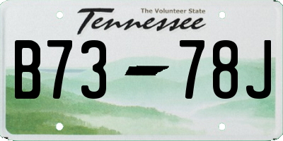 TN license plate B7378J