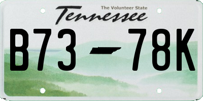 TN license plate B7378K