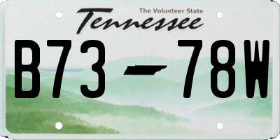 TN license plate B7378W