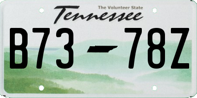 TN license plate B7378Z