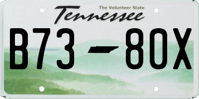 TN license plate B7380X