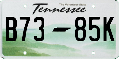 TN license plate B7385K