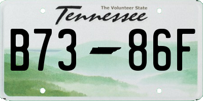 TN license plate B7386F