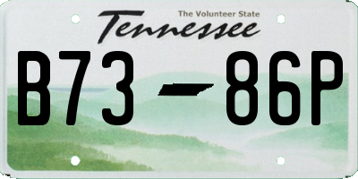 TN license plate B7386P