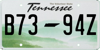 TN license plate B7394Z