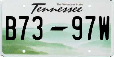 TN license plate B7397W