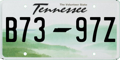 TN license plate B7397Z