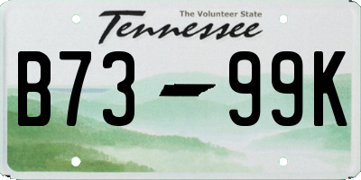 TN license plate B7399K
