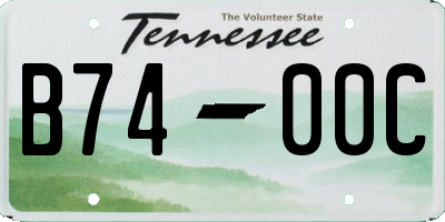 TN license plate B7400C