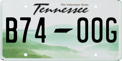 TN license plate B7400G
