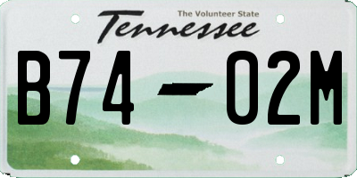 TN license plate B7402M