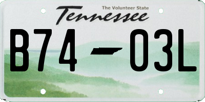 TN license plate B7403L