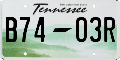 TN license plate B7403R