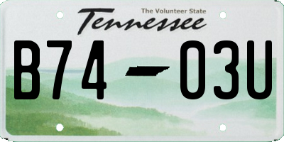TN license plate B7403U