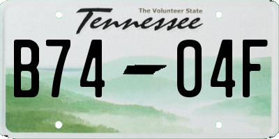 TN license plate B7404F