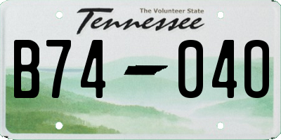 TN license plate B7404O
