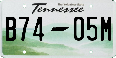 TN license plate B7405M