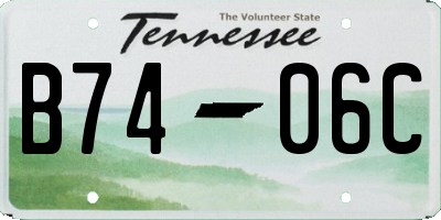 TN license plate B7406C