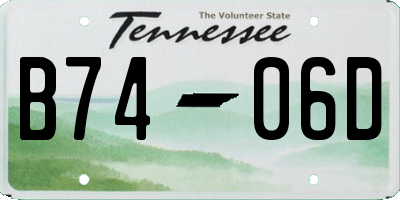 TN license plate B7406D