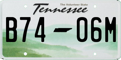 TN license plate B7406M