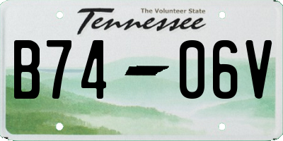 TN license plate B7406V
