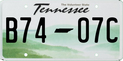 TN license plate B7407C
